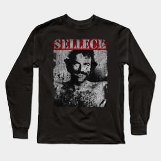 TEXTURE ART - Tom Selleck 80s Long Sleeve T-Shirt